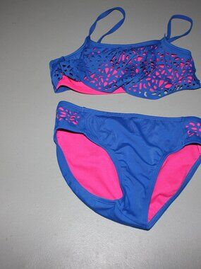 Blue & Pink 2 Pcs Justice Bikini Swimsuit Size 10